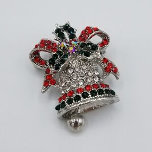 Christmas bell brooch